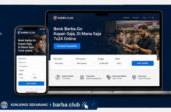 Contoh tampilan Barba.Club di perangkat mobile